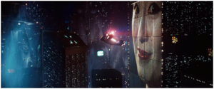 L'ouverture du film Blade Runner a profondément cristallisé l'esthétique cyberpunk Source: Wikipedia, page «Blade Runner» 