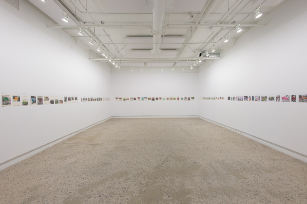 © Marc-Antoine K. Phaneuf, vue de l'exposition Études préparatoires. Dessins d’explosions 2012-2015. Crayon de bois sur papier, page de livre, 28 x 22 cm.  Avec l'aimable permission de l'artiste. Photo: Paul Litherland